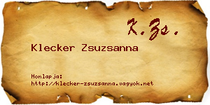 Klecker Zsuzsanna névjegykártya