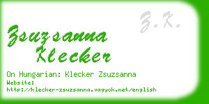 zsuzsanna klecker business card